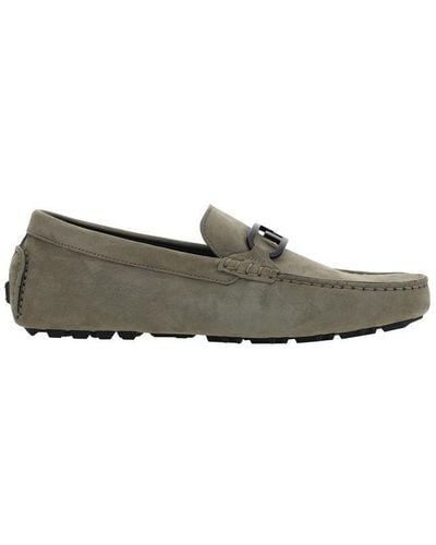Fendi Suede Driver Loafers - Green