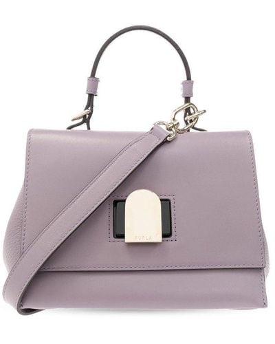 Furla Emma Foldover Top Small Tote Bag - Purple