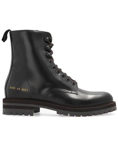 Common Projects Lace-up Combat Boots - Black
