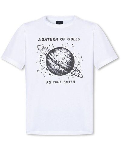 PS by Paul Smith Graphic Printed Crewneck T-shirt - White
