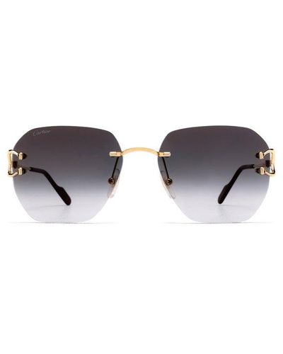 Cartier Geometric Framed Sunglasses - White