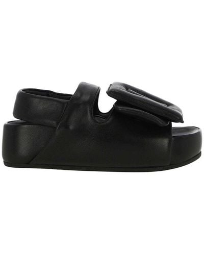 Boyy Puffy Slingback Sandals - Black