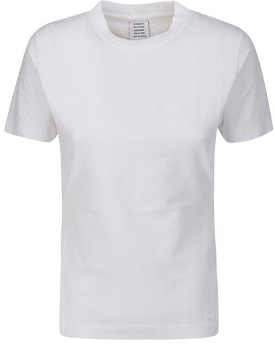 Vetements Embroidered Tonal Logo Fitted T-Shirt - White