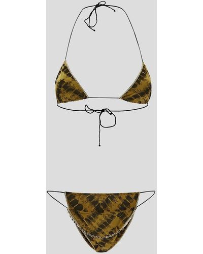 Oséree Tie-dye Halterneck Bikini Set - Metallic