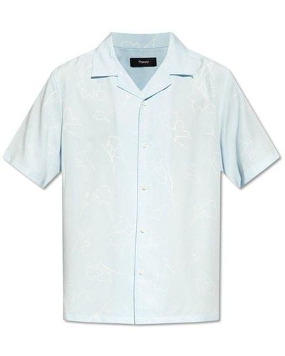 Theory Shirt With Short Sleeves, - Blue