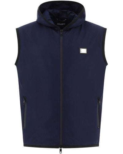 Dolce & Gabbana Sporty Vest With Zipper - Blue