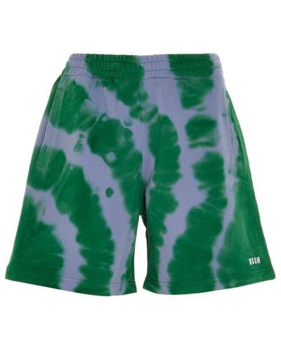 MSGM Tie-dye Bermuda Shorts - Green