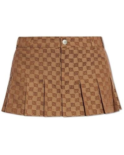 MISBHV Pleated Skirt, - Brown