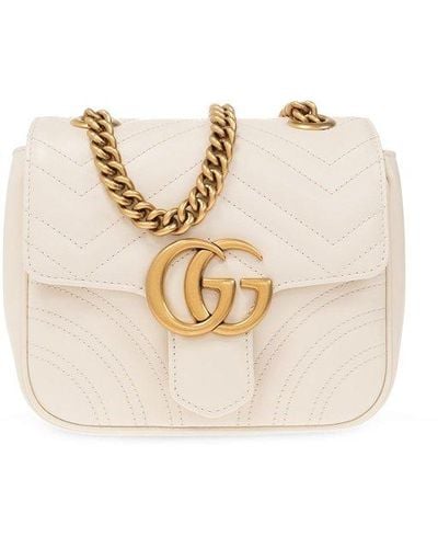 Gucci 'GG Marmont Mini' Shoulder Bag - Natural