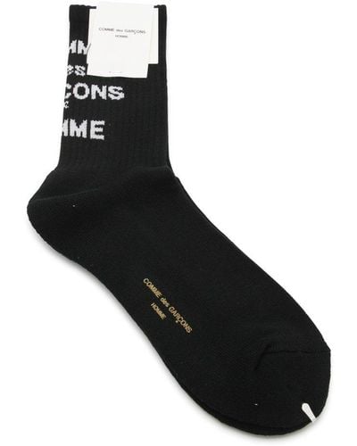 Comme des Garçons Logo Intarsia Calf-length Socks - Black