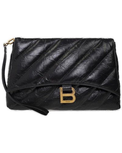 Balenciaga 'crush Pochette Medium' Handbag - Black