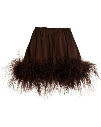Oséree Drawstring Mini Skirt - Brown