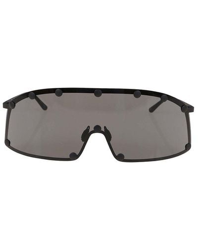 Rick Owens Shield-style Stainless Steel Frame Sunglasses - Gray
