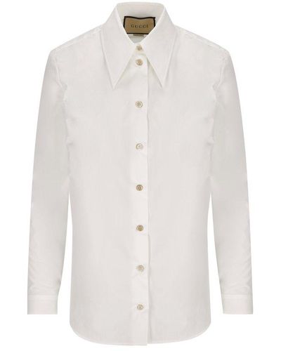 Gucci Pointed Collar Buttoned Shirt - Purple
