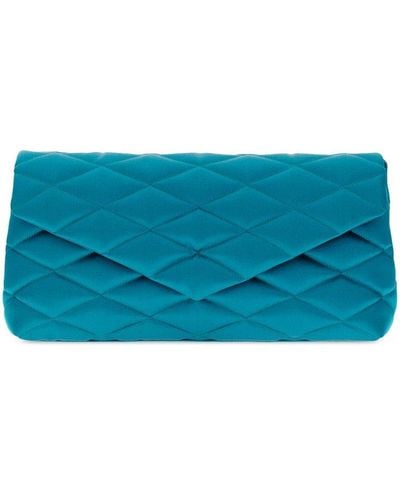 Saint Laurent Sade Puffer Envelope Clutch Bag - Blue