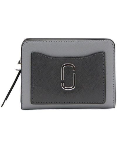 Marc Jacobs Wolf Gray Leather The Mini Compact Wallet