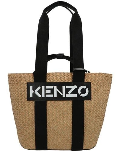 KENZO Logo Patch Large Tote Bag - Black