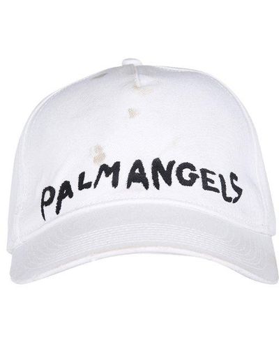 Palm Angels Logo Printed Baseball Cap - White