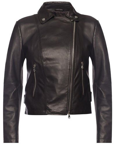 Armani leather top jacket sale