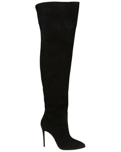 Aquazzura Pointed Toe Heeled Boots - Black