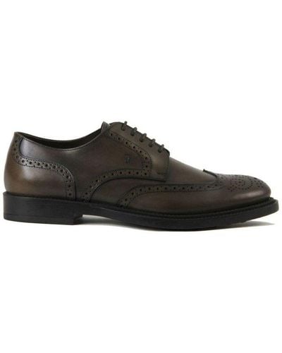 Tod's Logo Embossed Lace-up Shoes - Brown