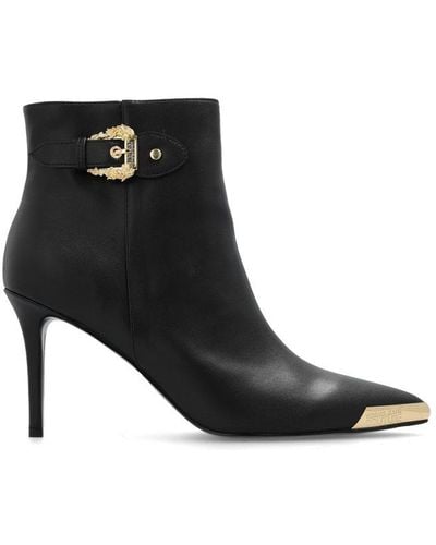 Versace Baroque Buckle Ankle Boots - Black