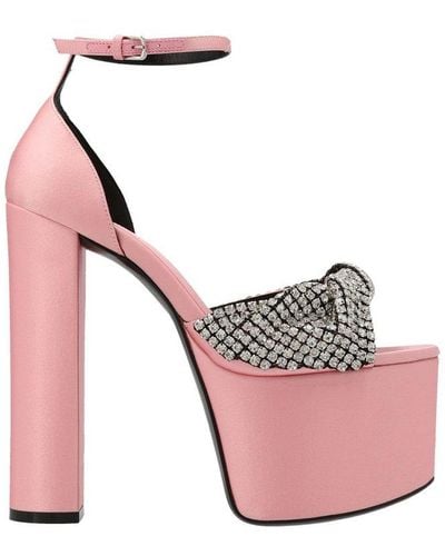 Sergio Rossi Evangelie Embellished Heeled Sandals - Pink