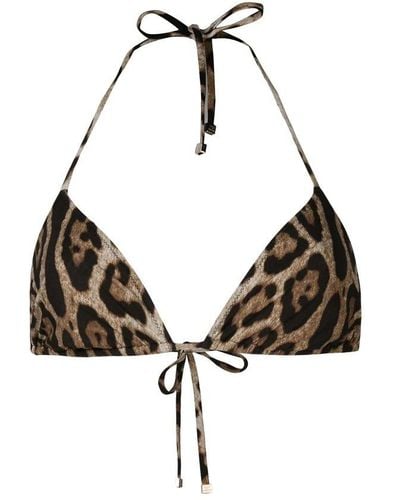 Dolce & Gabbana Leopard Print Bikini Top - Multicolor