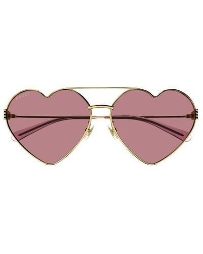 Gucci Geometric Frame Sunglasses - Pink