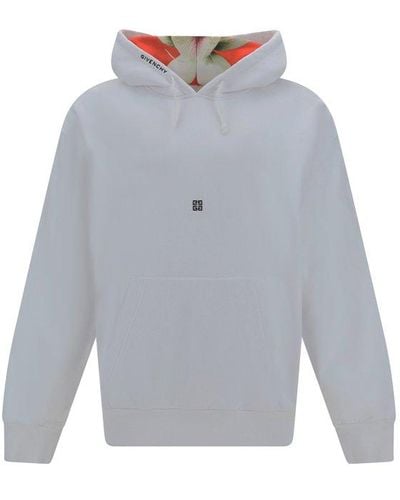 Givenchy 4g Embroidered Drawstring Hoodie - Gray