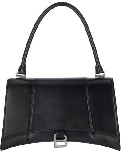Balenciaga Hourglass Hinge Medium Handbag - Black