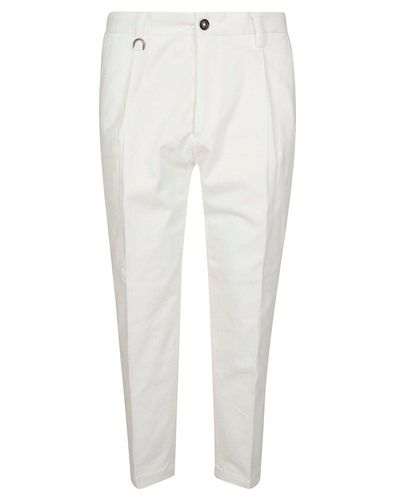 Paolo Pecora Front-pleat Tapered Trousers - White