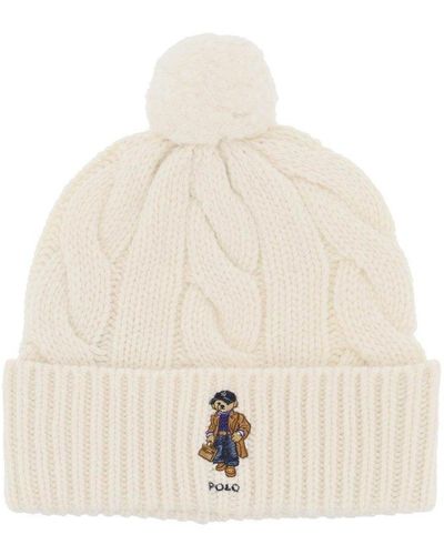Polo Ralph Lauren Cable-knit Pom-pom Detailed Beanie - Natural