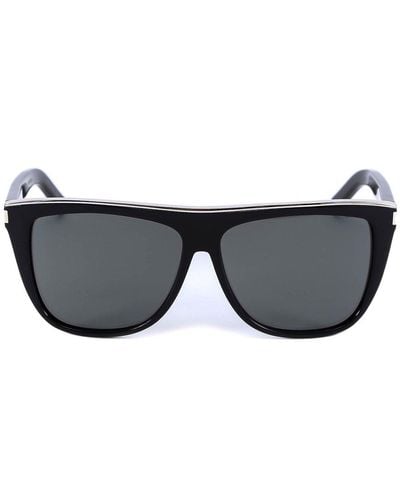 Saint Laurent 137 Devon Square Frame Sunglasses - Black