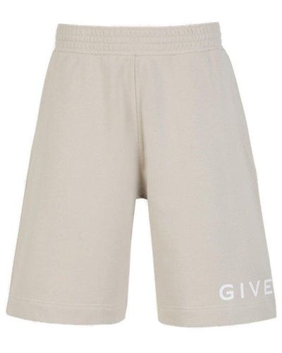 Givenchy Logo Printed Elastic Waist Shorts - White
