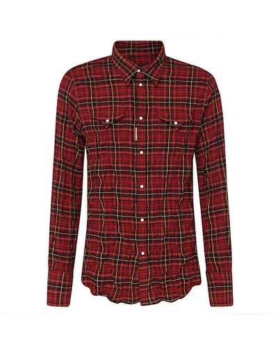 DSquared² Multicolour Cotton Shirt - Red