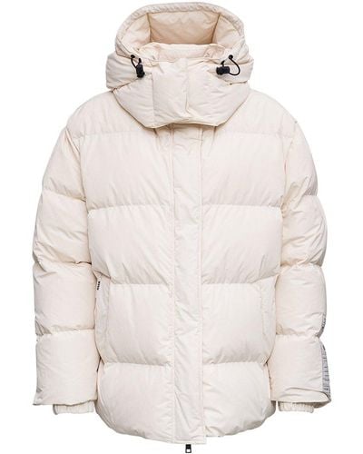 MSGM Beige Quilted Nylon Down Jacket - White