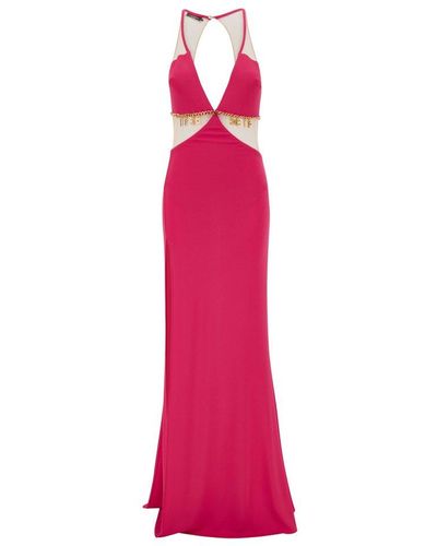 Elisabetta Franchi V-neck Cut-out Detailed Dress - Pink