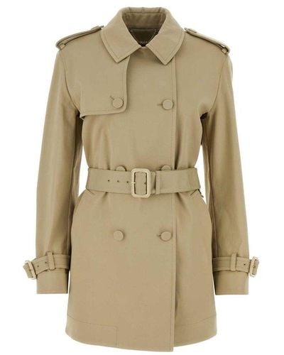 Gucci Belted Button-up Trench Coat - Natural