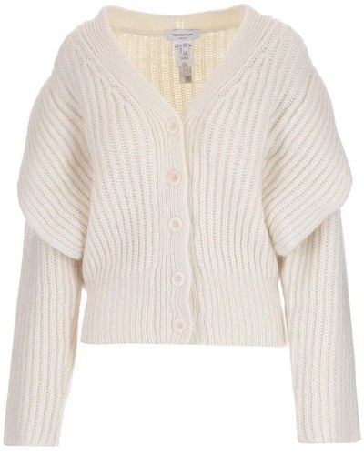 Fabiana Filippi Ribbed-knit Buttoned Cardigan - White