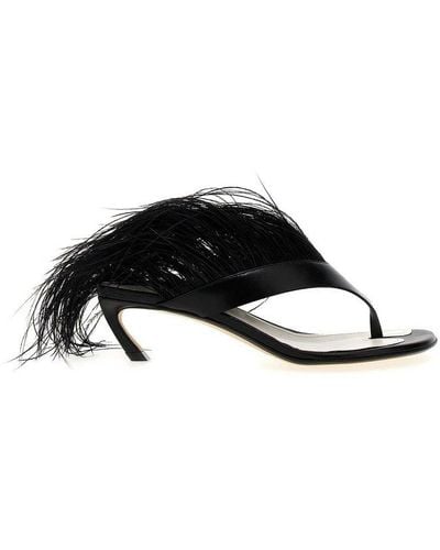 Lanvin Talon Swing Embellished Sandals - Black