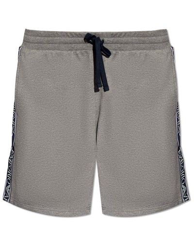 Emporio Armani Shorts With Logo, - Gray