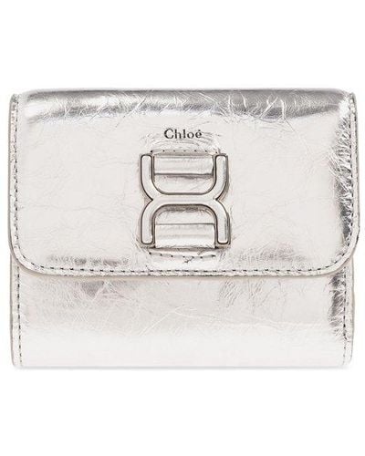 Chloé Leather Wallet, - Metallic