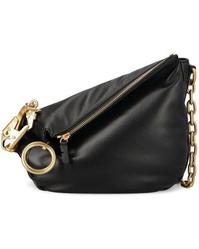 Burberry Small Knight Chain-linked Shoulder Bag - Black