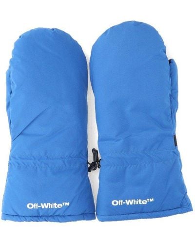 Off-White c/o Virgil Abloh Bounce Logo Printed Padded Gloves - Blue