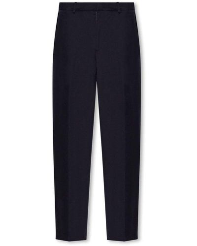 Moncler Wool Pleat-Front Trousers - Blue