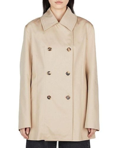 Totême Cropped Double-breasted Trench Coat - Natural