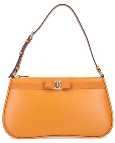 Ferragamo Vara Bow Shoulder Bag - Orange