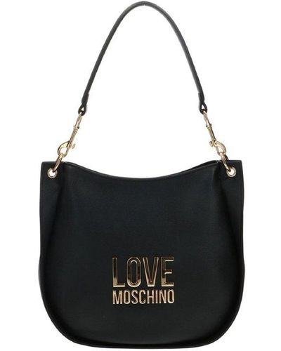 Love Moschino Daily Logo-plaque Hobo Shoulder Bag - Black