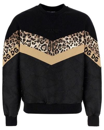 Dolce & Gabbana Chevron Panelled Sweatshirt - Black